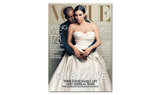Kanye West & Kim Kardashian on the cover of April 2014 Vogue